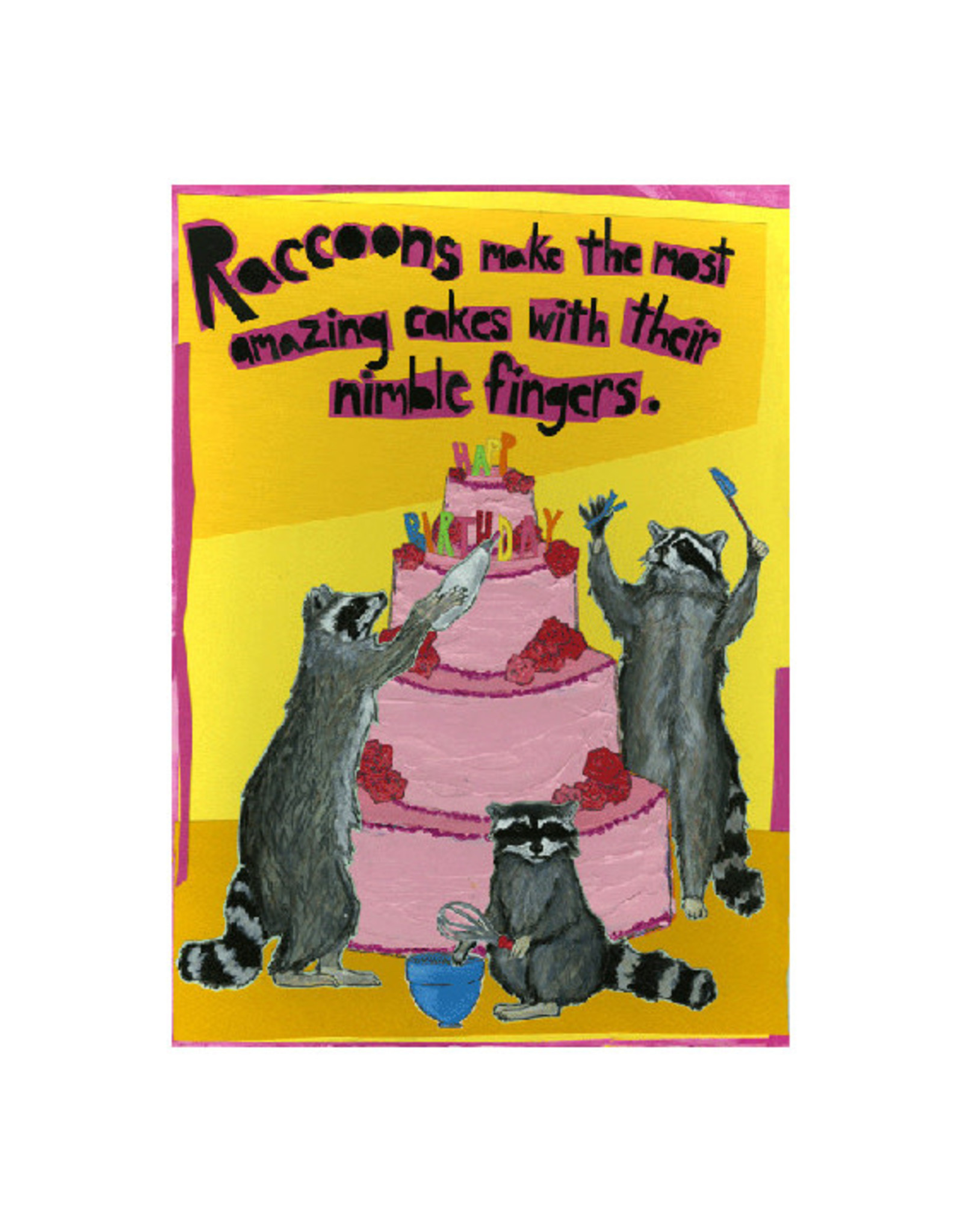 Raccoons Make Amazing Cakes Greeting Card