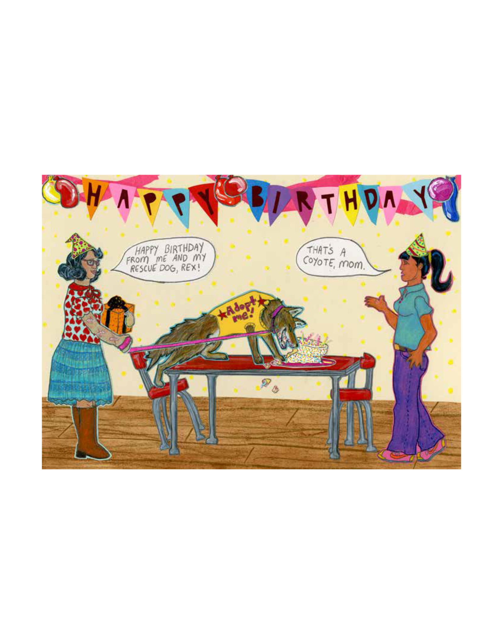 Happy Birthday Rescue Coyote Greeting Card