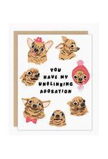 Unblinking Adoration Chihuahua Greeting Card