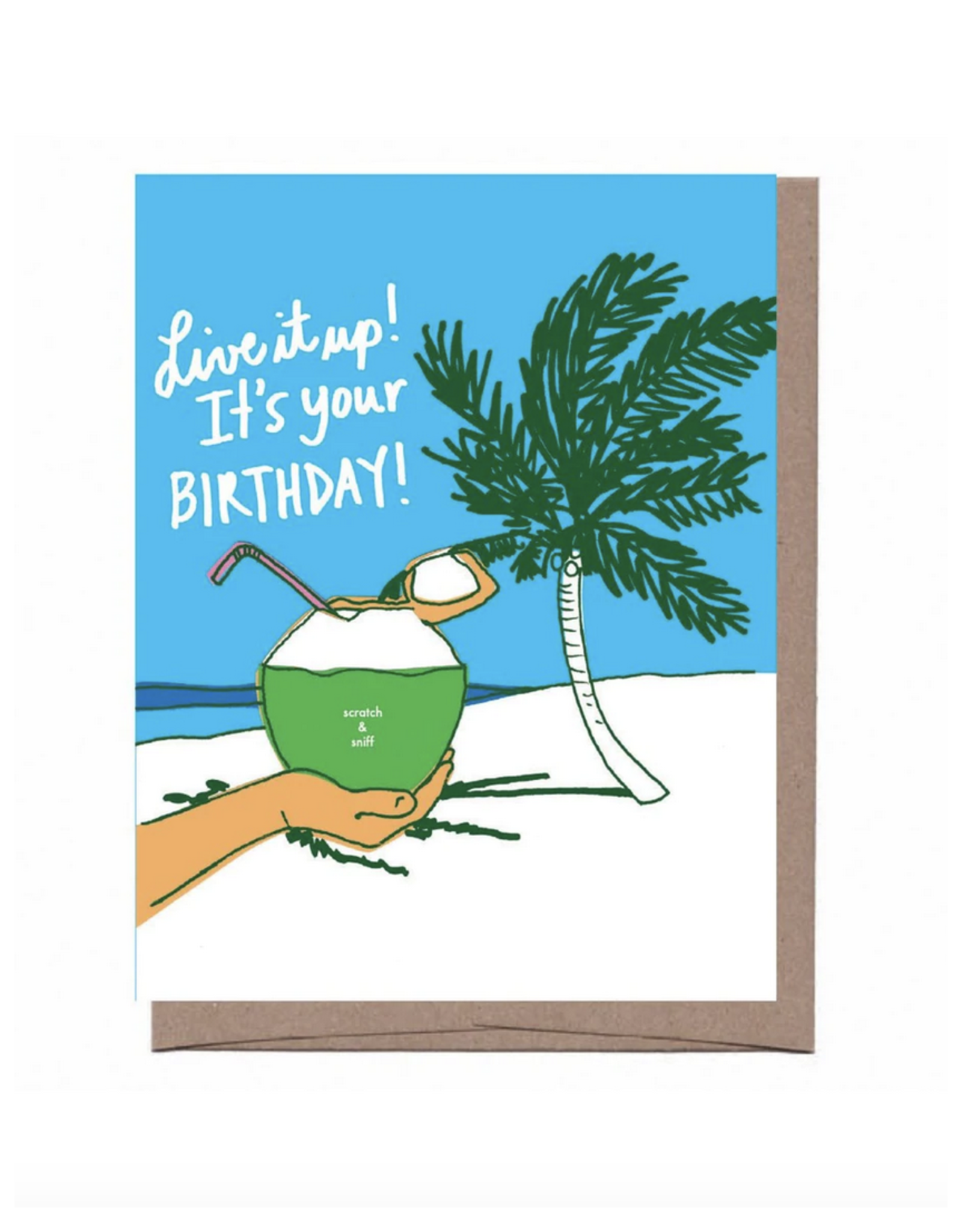 Birthday Coconut Drink Scratch n Sniff Greeting Card