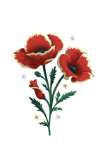 Frida Poppies Tattoo Pair