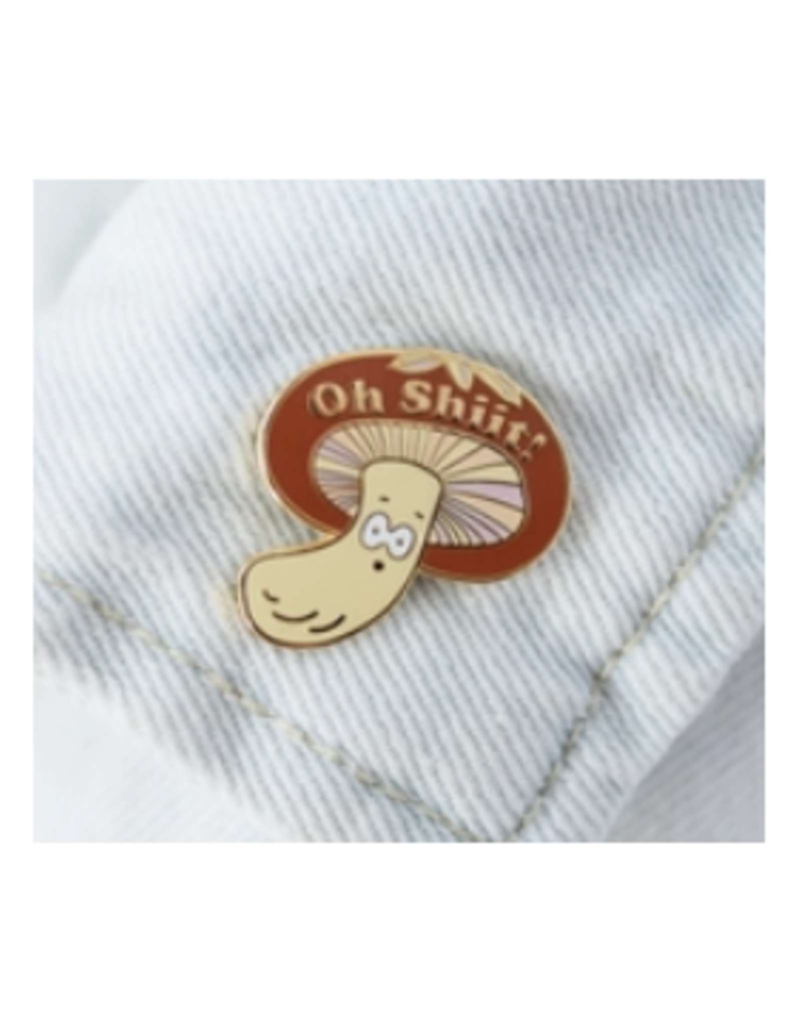 Oh Shii-take Mushroom Enamel Pin
