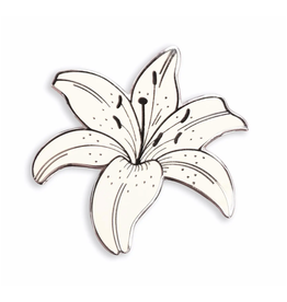 White Lily Enamel Pin