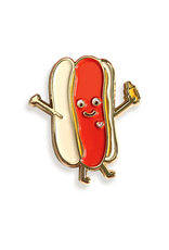 Happy Hot Dog Enamel Pin