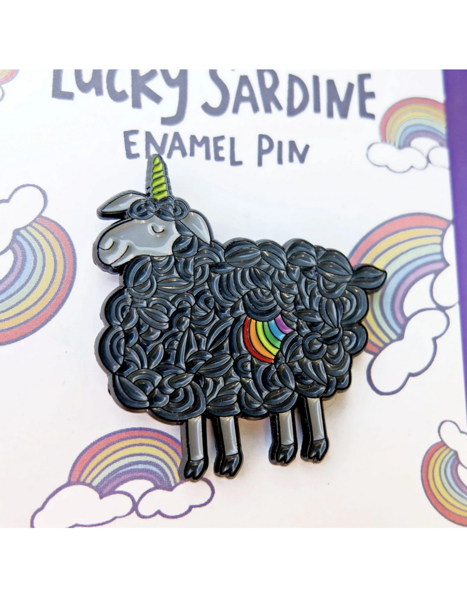 Rainbow Black Sheep Enamel Pin
