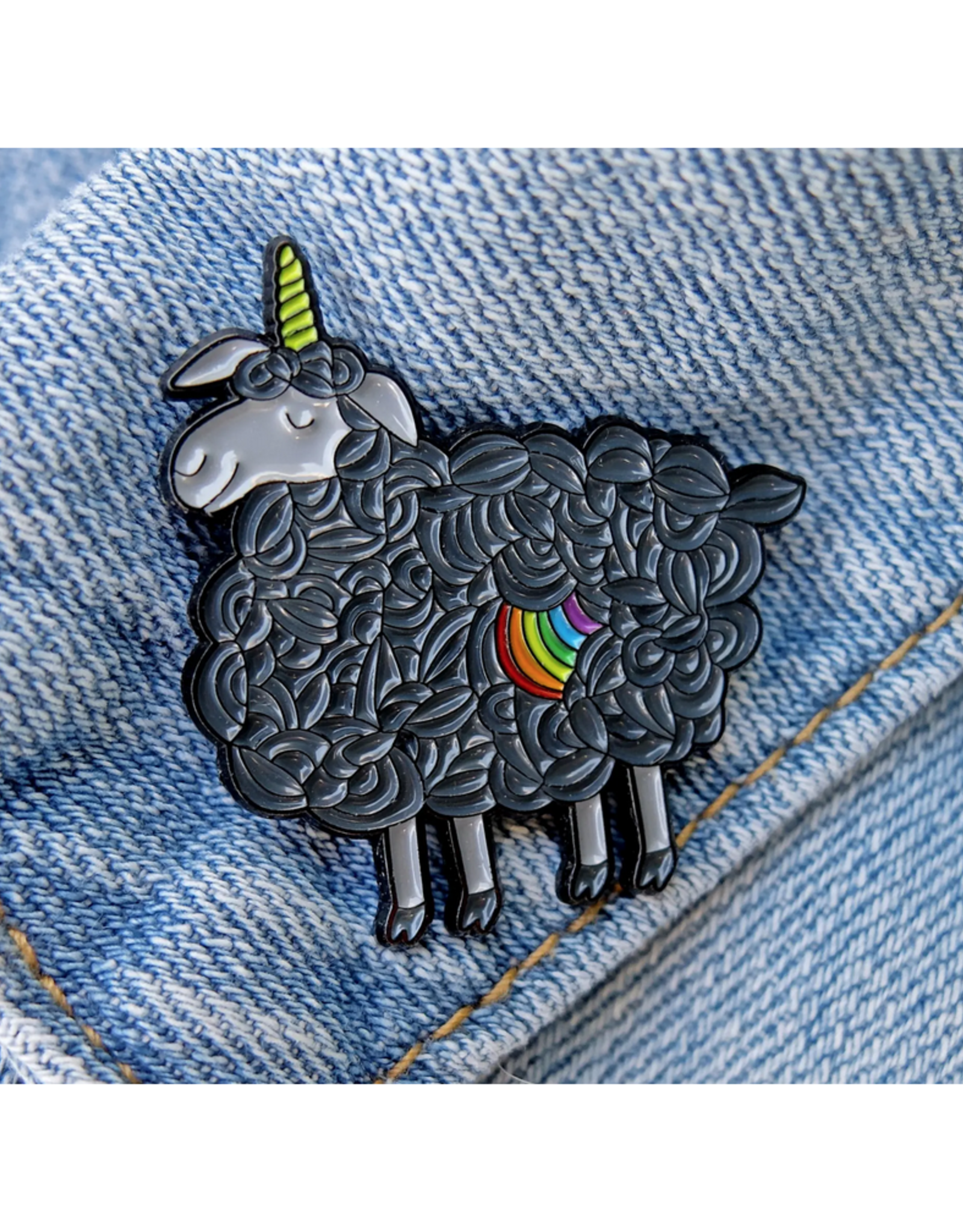 Rainbow Black Sheep Enamel Pin