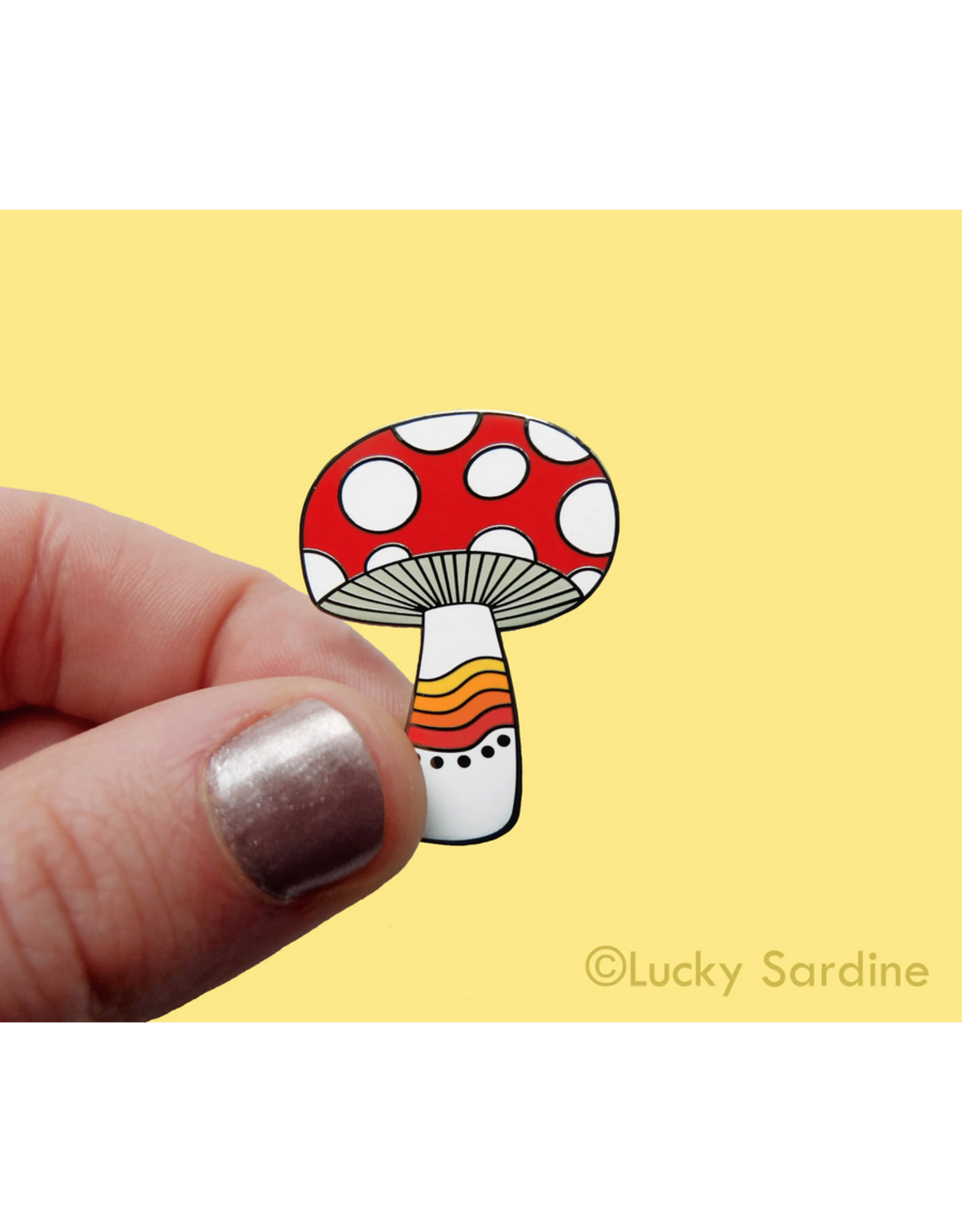 Mushroom Rainbow Enamel Pin