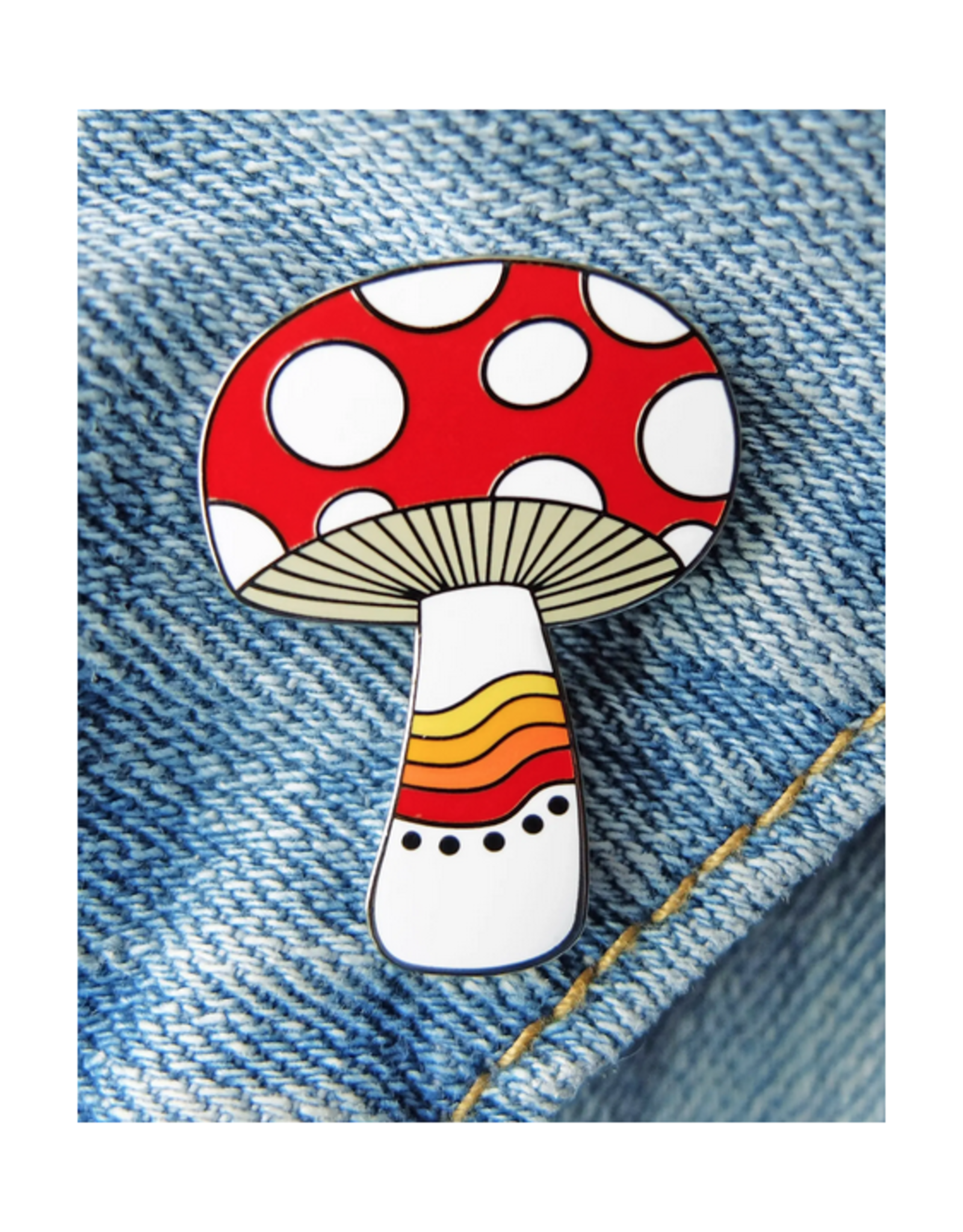 Mushroom Rainbow Enamel Pin