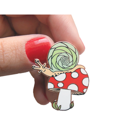 Snail & Toadstool Enamel Pin