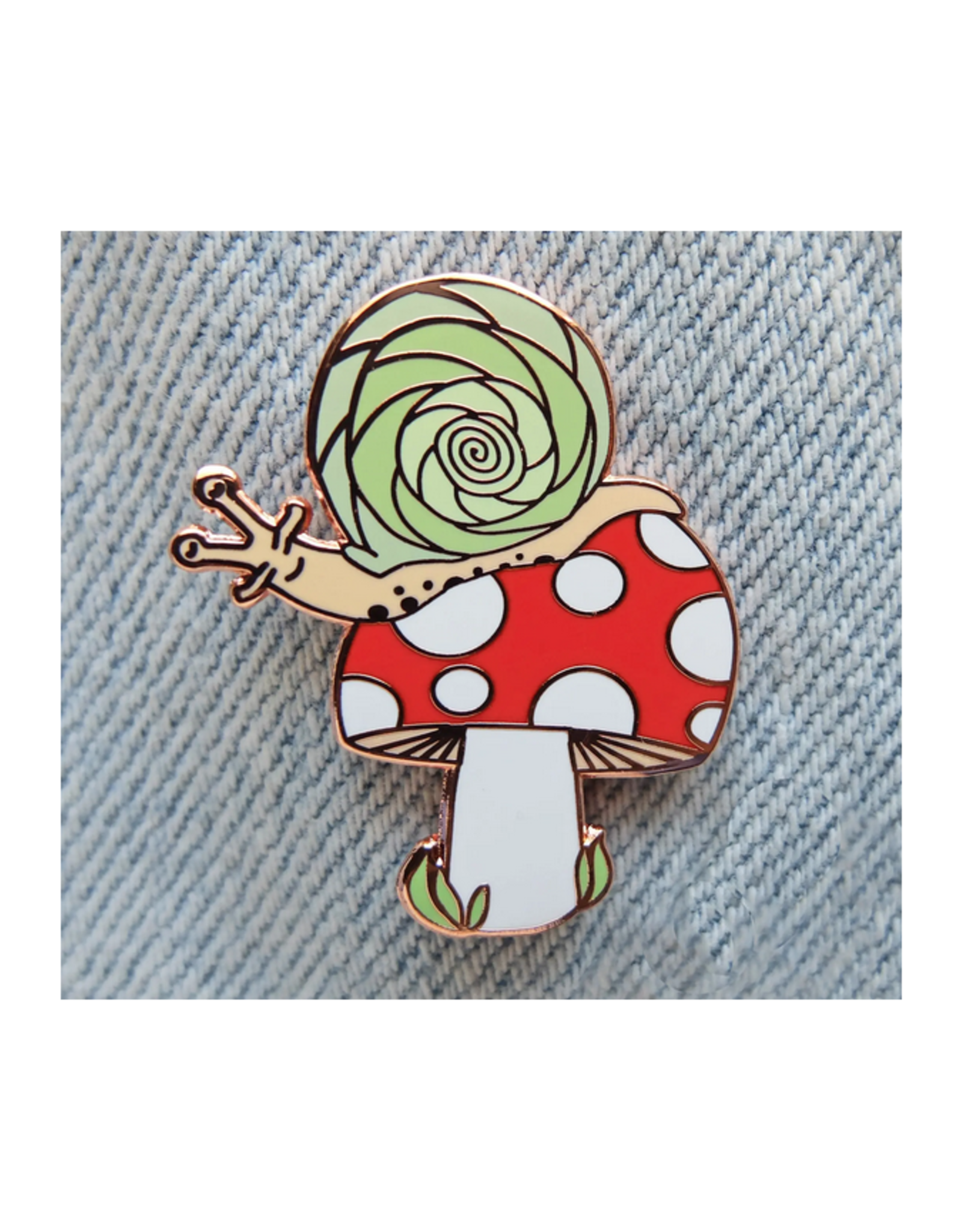 Snail & Toadstool Enamel Pin