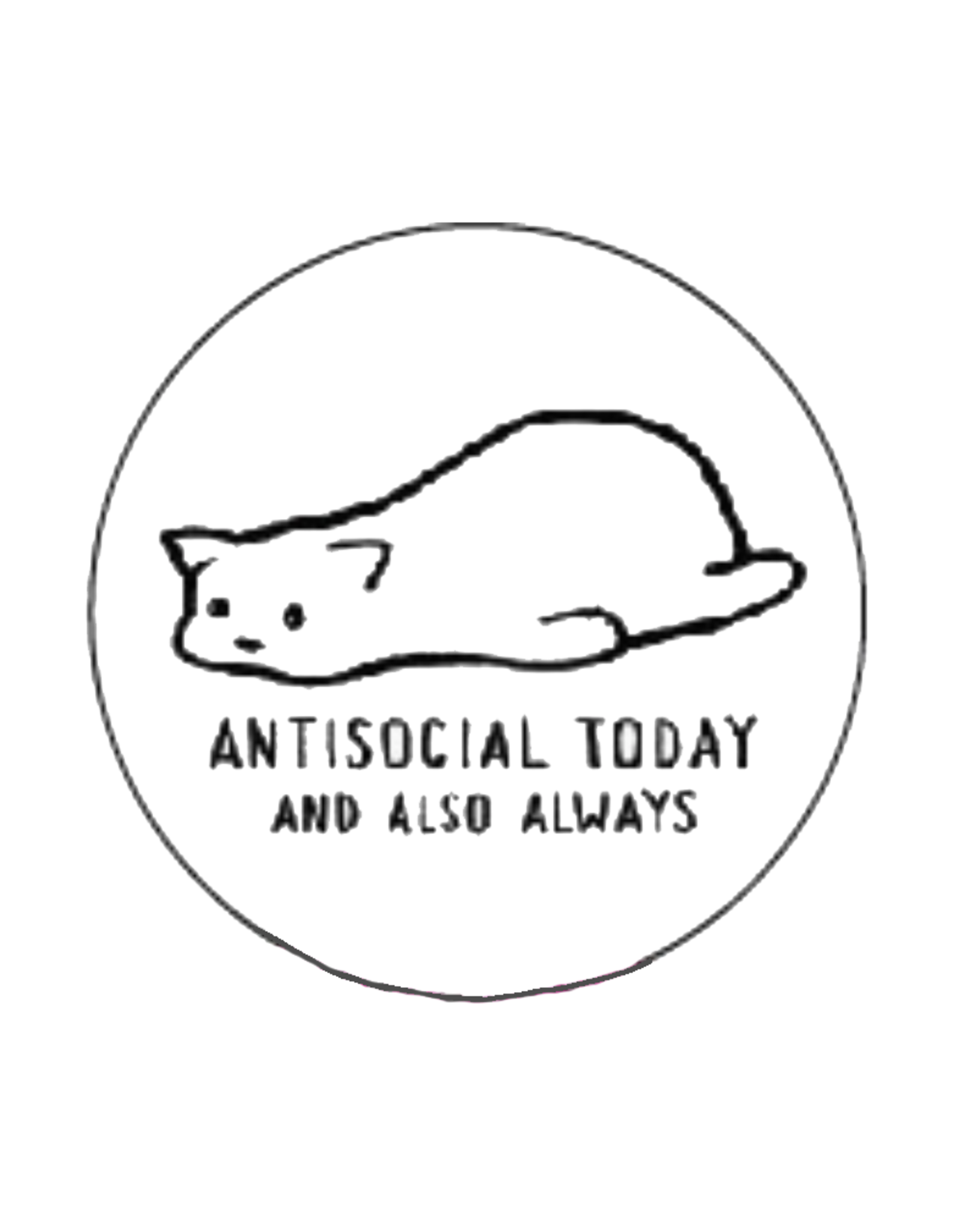 Antisocial Today Cat Button