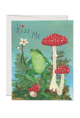 Kiss Me Frog & Mushrooms Greeting Card