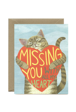 Missing You With All My Heart Cat Greeting Card