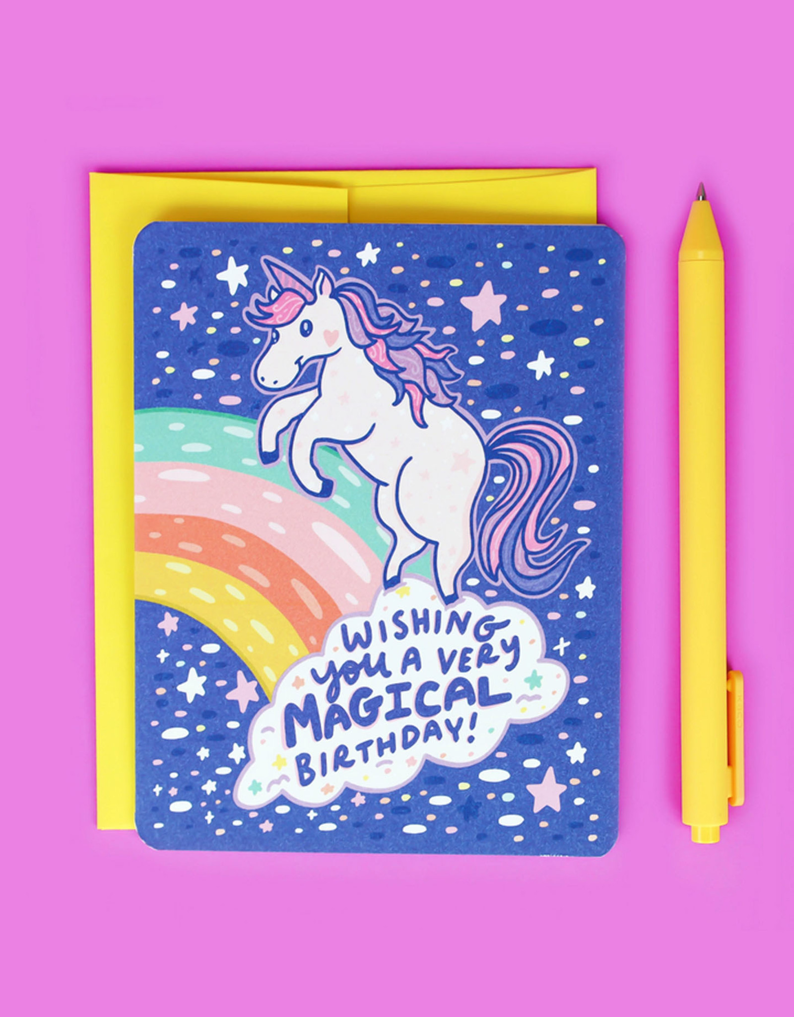 Wishing You a Magical Birthday Unicorn Rainbow Greeting Card
