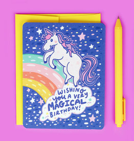 Wishing You a Magical Birthday Unicorn Rainbow Greeting Card
