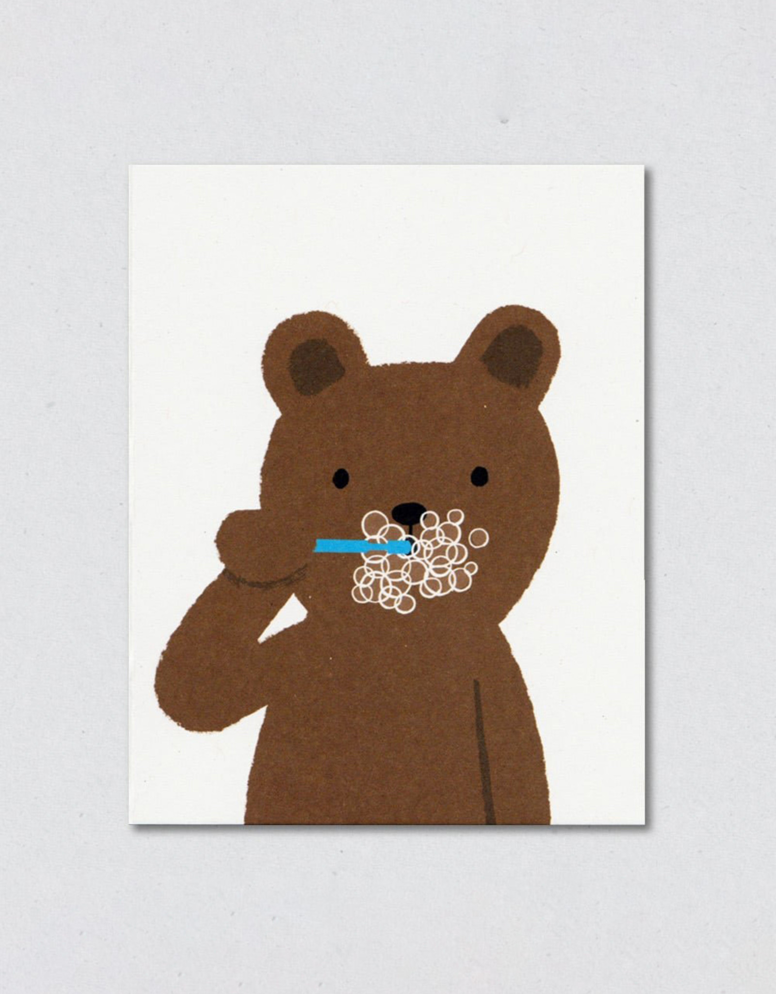 Bear Brushing Teeth Greeting Card