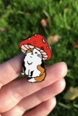 Mushroom Cat Enamel Pin
