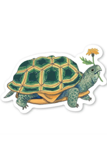 Turtle Holding a Flower Sticker