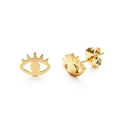 Eye Gold Stud Earrings