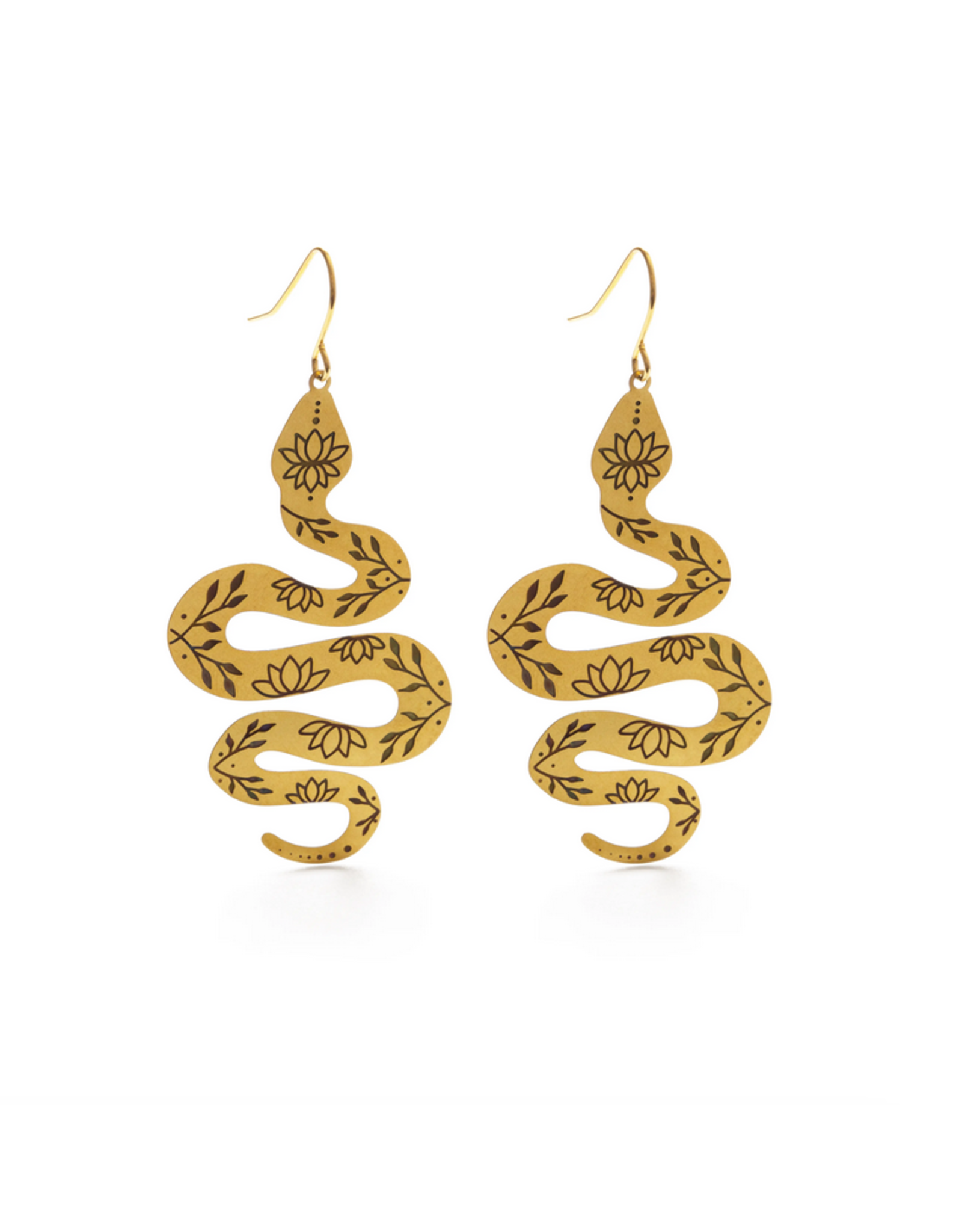 Lotus Snake Earrings