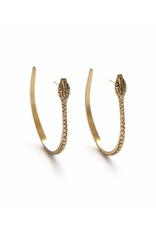 Ophidian Snake Hoop Earrings - Gold