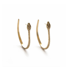 Ophidian Snake Hoop Earrings - Gold