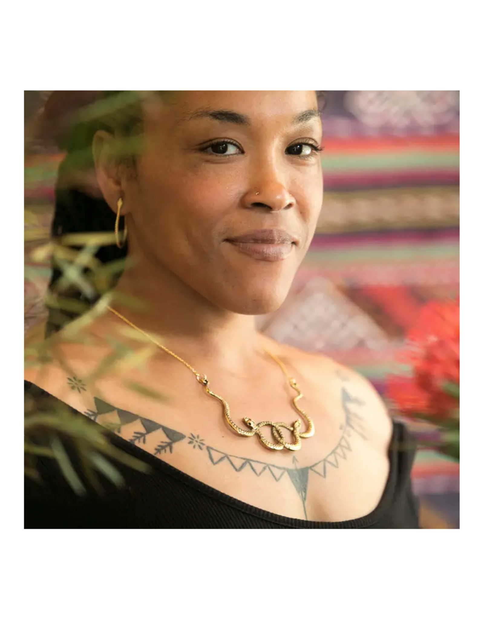 Ophidian Snake Hoop Earrings - Gold