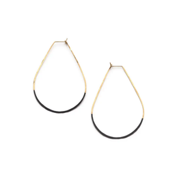 Patina Dipped Teardrop Hoop Earrings