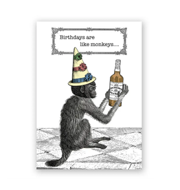 Birthdays Are Like Monkeys Greeting Card