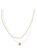 Layered Star Necklace - Mint/Gold
