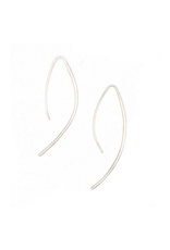 Elegant Curve Drop Earrings - Silver