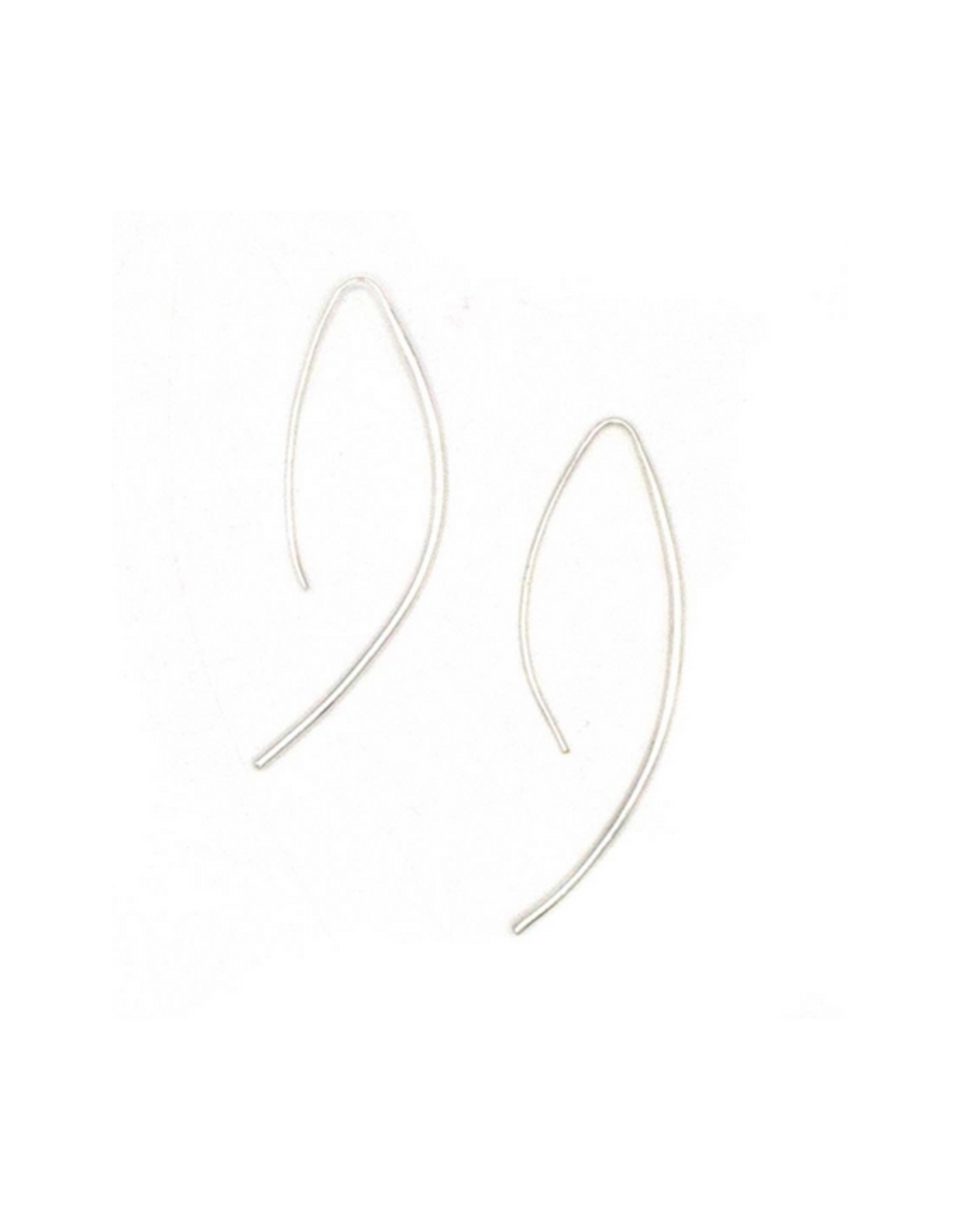 Elegant Curve Drop Earrings - Silver