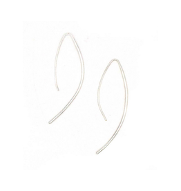 Elegant Curve Drop Earrings - Silver