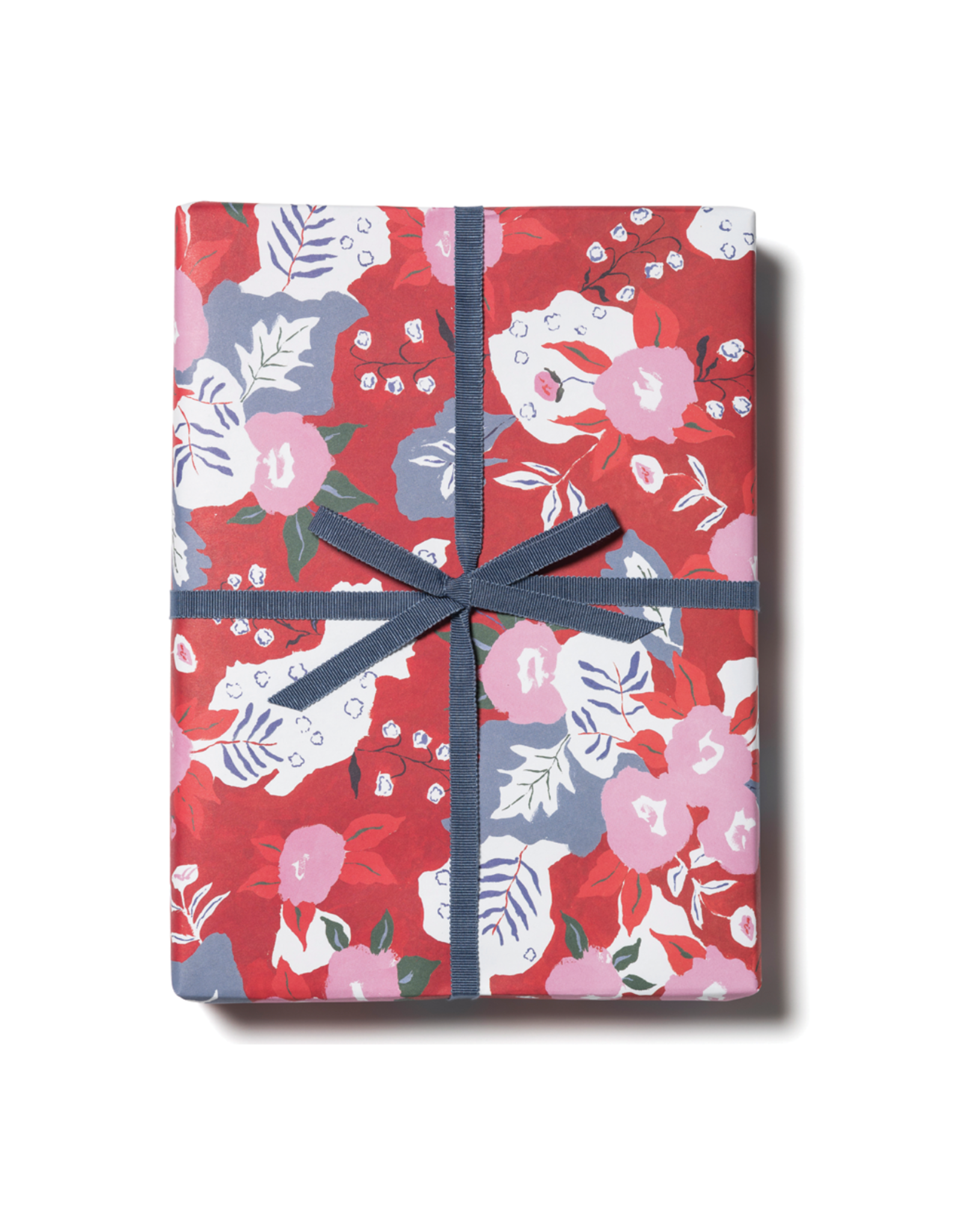 Ruby Red Flowers Wrapping Paper - Curbside Only