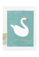 Birthday Swan Greeting Card