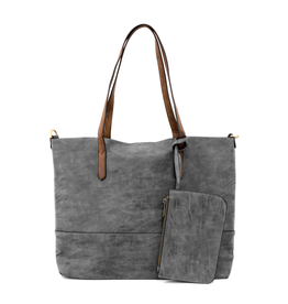 Brushed 2 in 1 Tote :  Charcoal