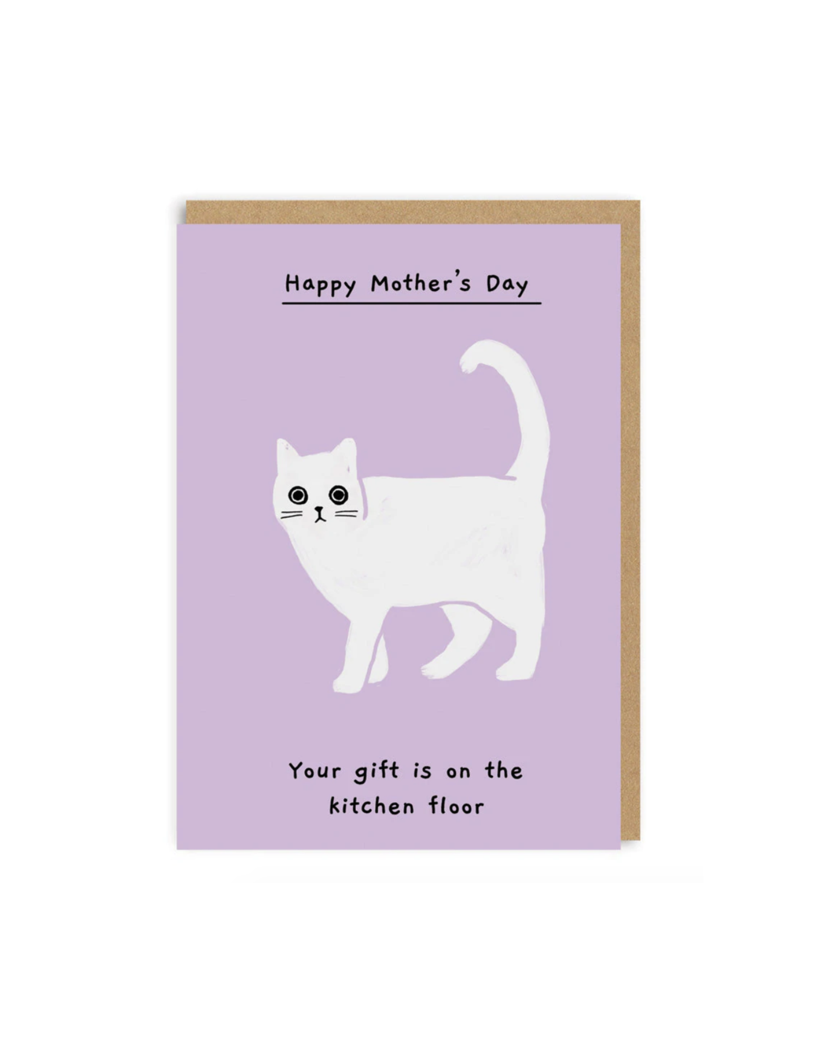 Happy Mother's Kitchen Floor Cat Greeting Card