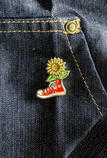 Floral Feet - Sunflower Converse Enamel Pin