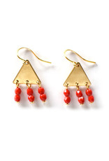 Triangle Dangle Earrings - Red