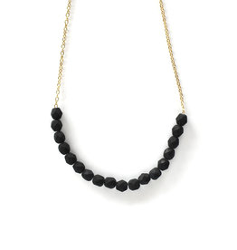 Colorful Bead Necklace - Black