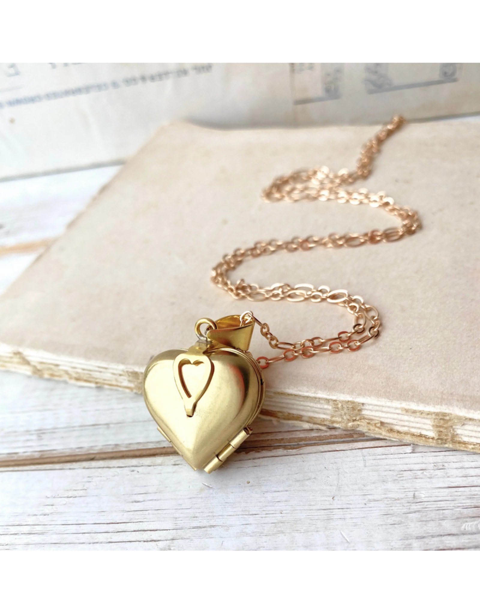 Family Heart Locket Necklace - Home