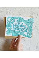 Birthday Snakes! (Blue) Greeting Card