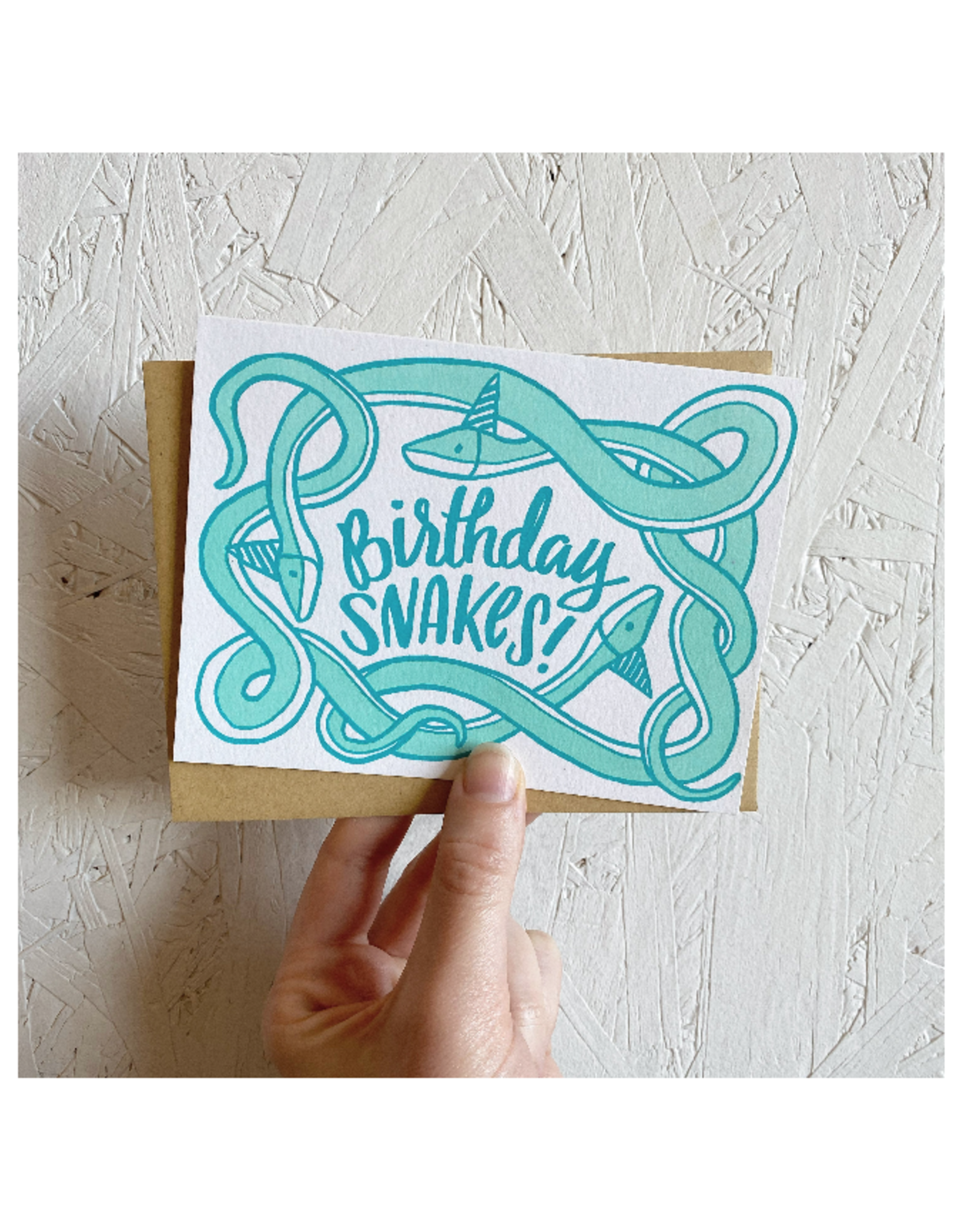 Birthday Snakes! (Blue) Greeting Card