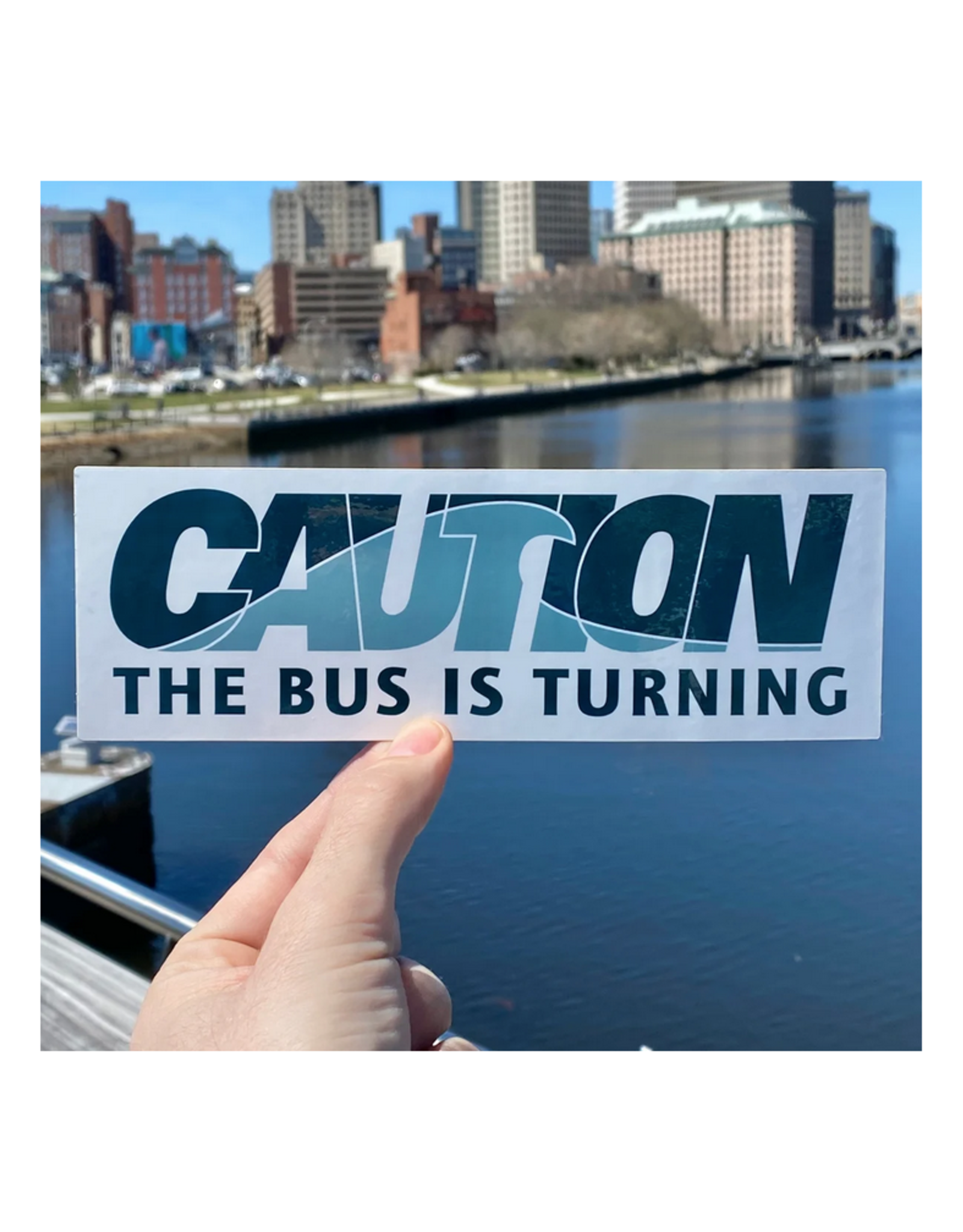 CAUTION the Bus is Turning RIPTA Sticker