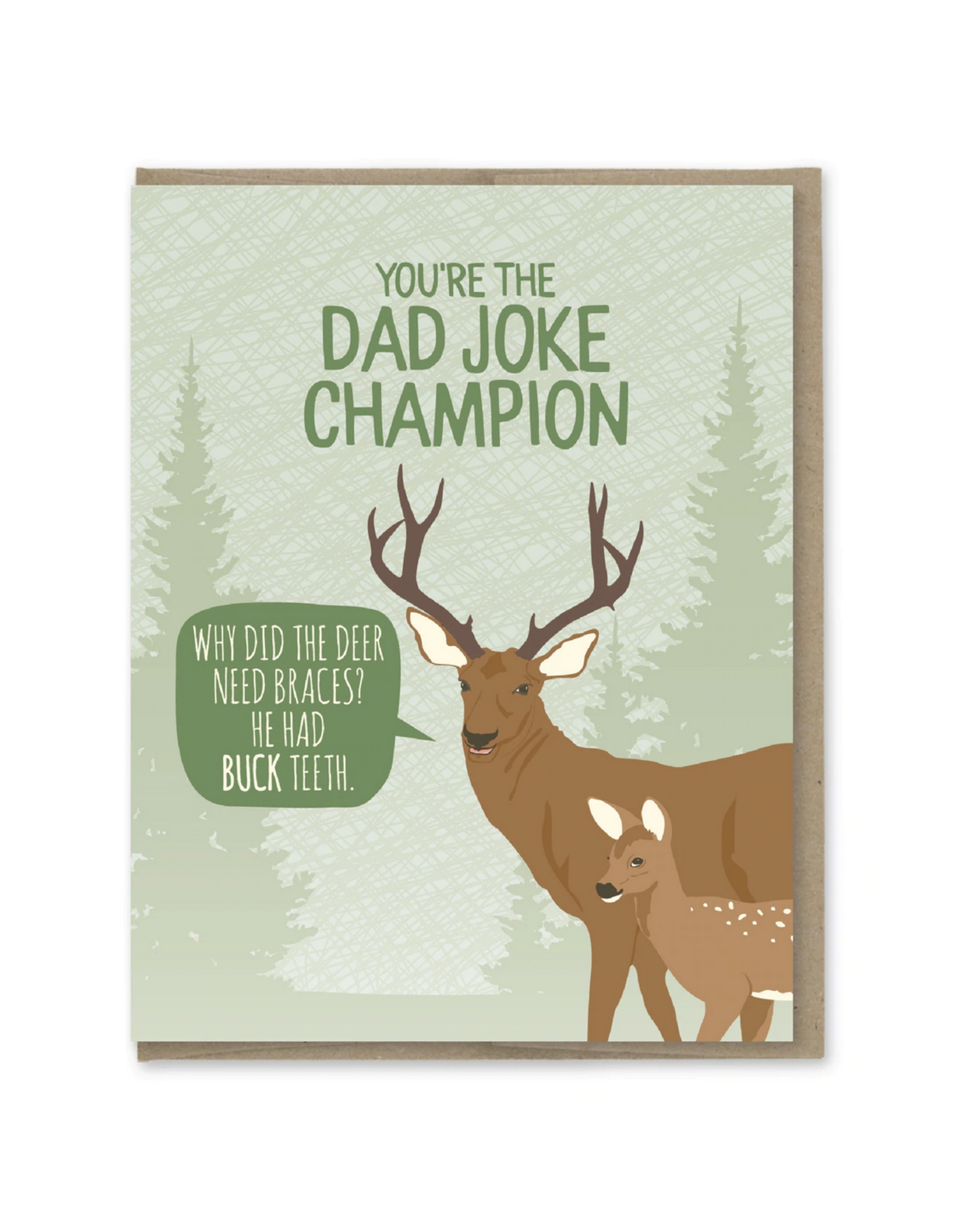 Dad Joke Champion Deer Greeting Card