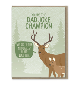 Dad Joke Champion Deer Greeting Card