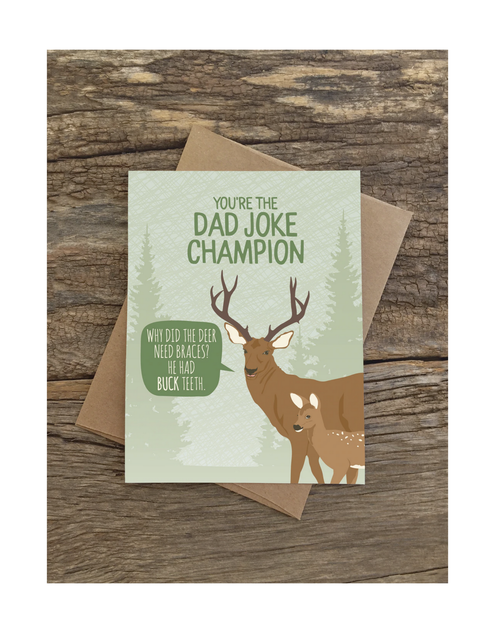 Dad Joke Champion Deer Greeting Card