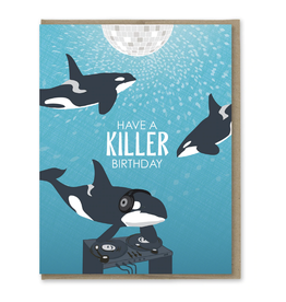 Have a Killer (Whale) Birthday Blue Greeting Card Have a Killer (Whale) Birthday Blue Greeting Card