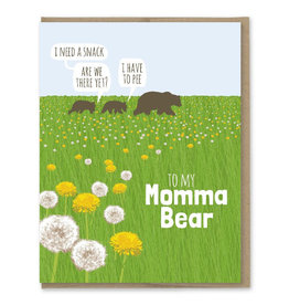 Momma Bear Dandelions Greeting Card