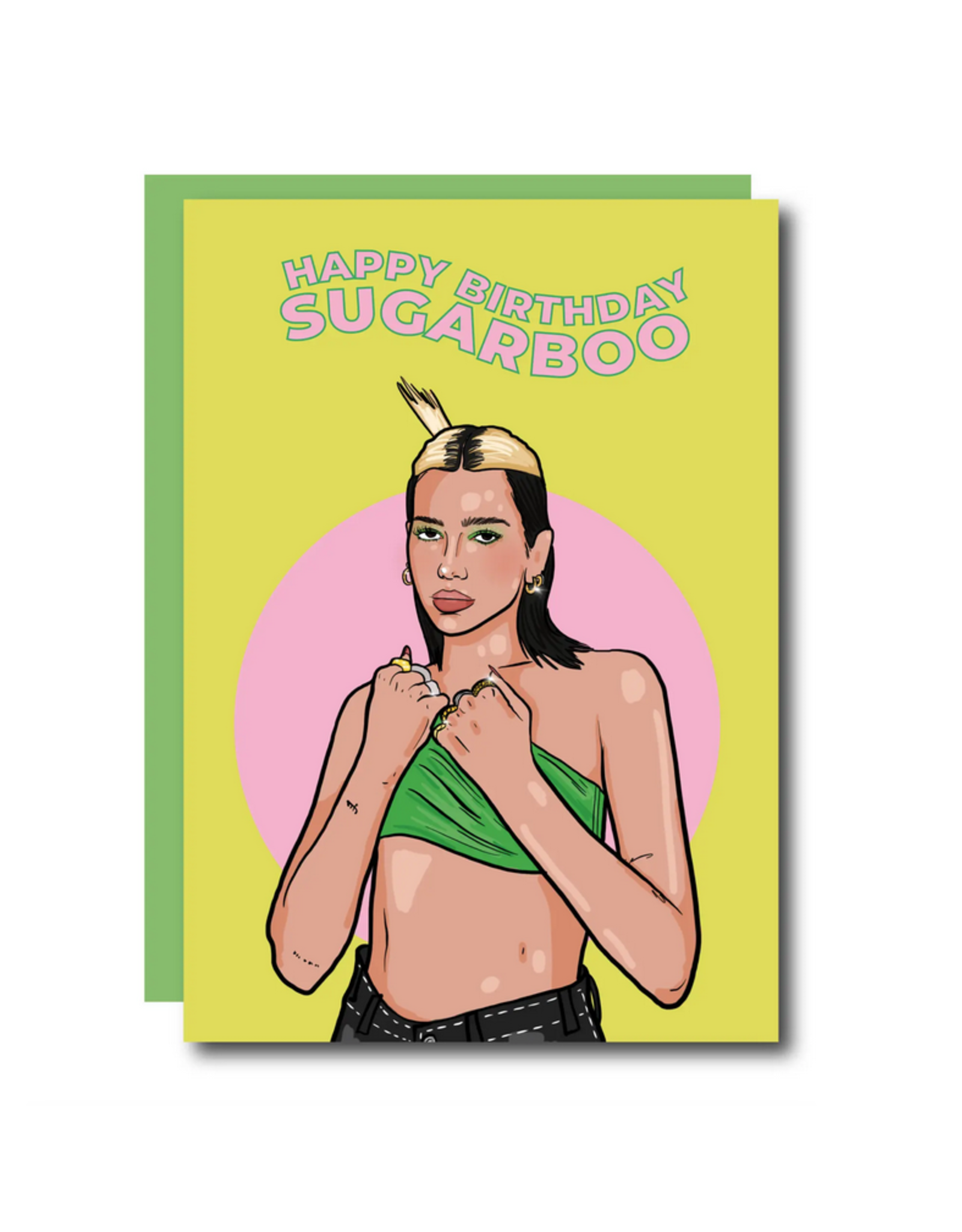 Happy Birthday Sugarboo Dua Lipa Greeting Card